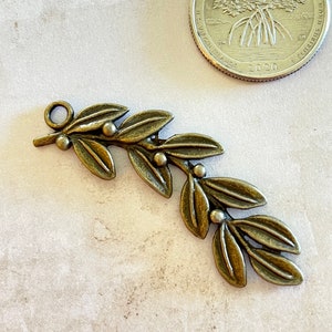 Antiqued Bronze Component Leaf Frond Connector Jewelry