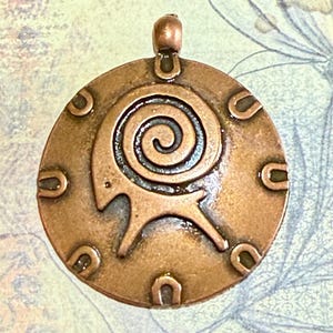 Antiqued Copper Plated Rustic Primitive Ram Pendant-40mm-Jewelry Design Components