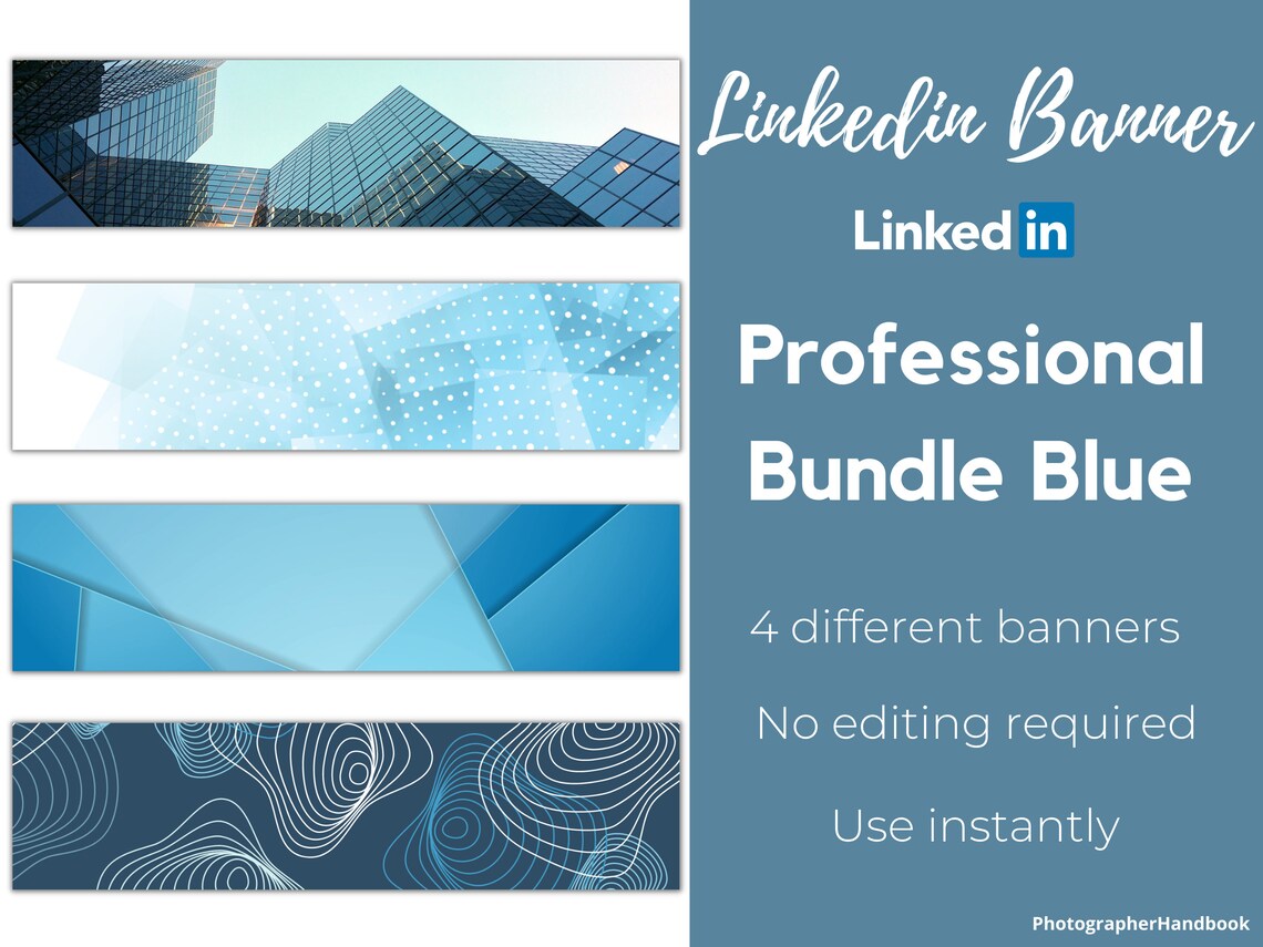 Professional Linkedin Banner Bundle Blue Linkedin Banner Etsy