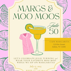 moo moo dress party invitations Moo Moos And Margaritas Party Invitation