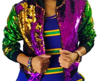 purple sequin jacket womens