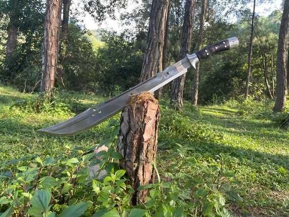 Hand Forged Aesthetic Machete Sword With Sheath Balance Oil Tempered 5160  Carbon Steel Fully Sharpened & Functional Knife, Gift for Dads - Etsy