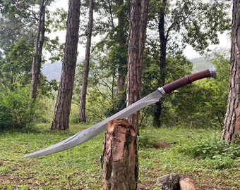 Shivapuri Schwert, Replica Schwert, 26-Zoll Klinge aus Öl gehärteter Blattfeder Stahl, Scharfes & Gebrauchsfertiges Survivalmesser, Messer Sammler Geschenk