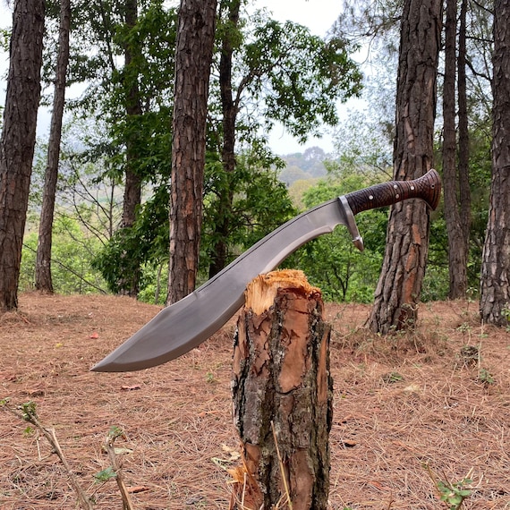 19 Inch Hand forged Sword, Machete Survival Tool, Truck Leaf