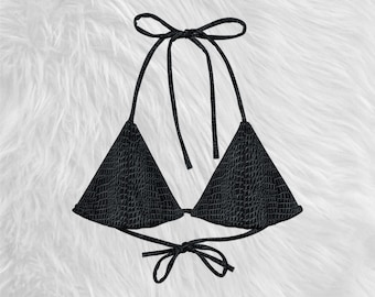 Onyx Croc Bikini Top Goth Bikini Heavy Metal Bikini Rock and Roll Bikini Heavy Metal Fashion Womens Fashion Punk Bikini Punk Fashion Western