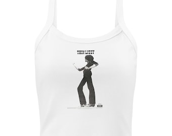 Thin Lizzy Micro-Rib Tank Top Rock n Roll Phil Lynott 1970's Style T-Shirt Vintage