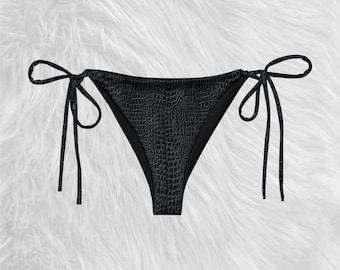 Onyx Croc Bikini Bottom Goth Bikini Heavy Metal Rock and Roll Bikini Heavy Metal Fashion Womens Fashion Punk Bikini Punk Fashion Western