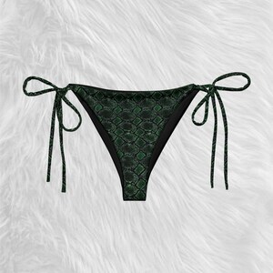 Serpent Bikini Bottom in Emerald Goth Bikini Rock and Roll Bikini Heavy Metal Fashion Womens Fashion Punk Bikini Punk Fashion Western