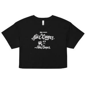 Alice Cooper Crop Top 1970&#39;s Rock n Roll Vintage Style Retro T-Shirt