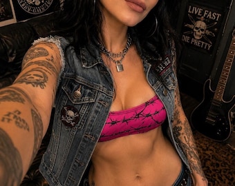 Barbed Wire Doll Women's Bandeau Swim Top