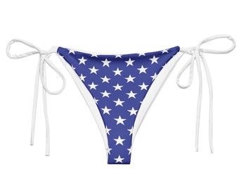 Merica Bikini Bottom USA Flag Bikini US Pattern Swimsuit Made in USA Stars Bikini Red White and Blue Bikini