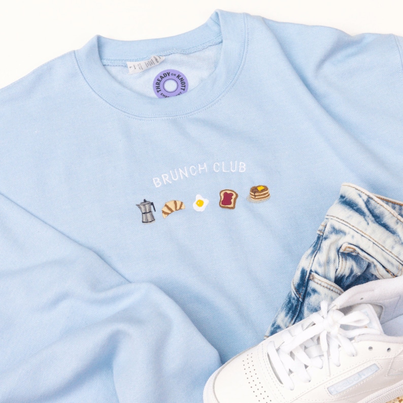 Brunch Club Embroidered Crewneck Sweatshirt image 6