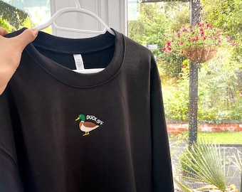 Duck Off Embroidered Crewneck Sweatshirt