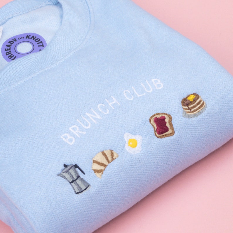 Brunch Club Embroidered Crewneck Sweatshirt image 1