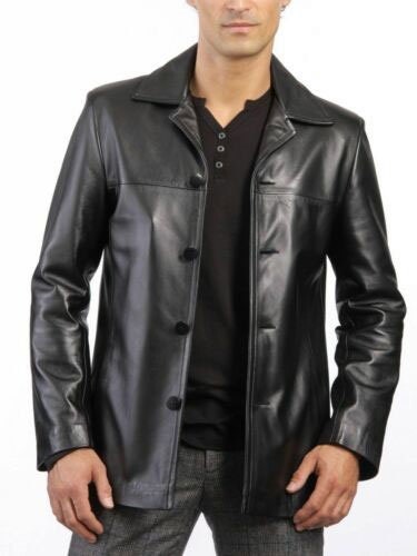 Men's Leather Jacket Blazer Black Coat Soft Men's - Etsy