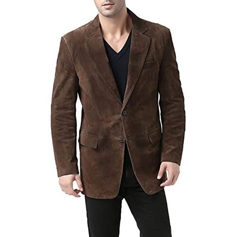Men's Brown Suede Blazer Jacket Real Quilted Stylish Suede - Etsy