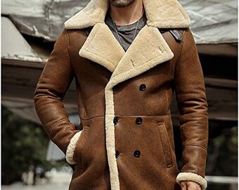 Men's Sheepskin Shearling Jacket B7 
