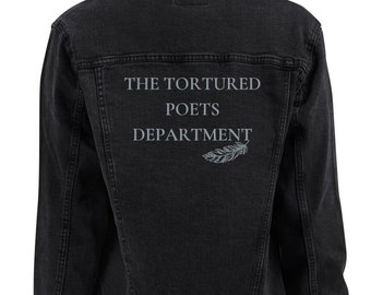 Taylor Swift Embroidered Denim Jacket, Tortured Poets Department