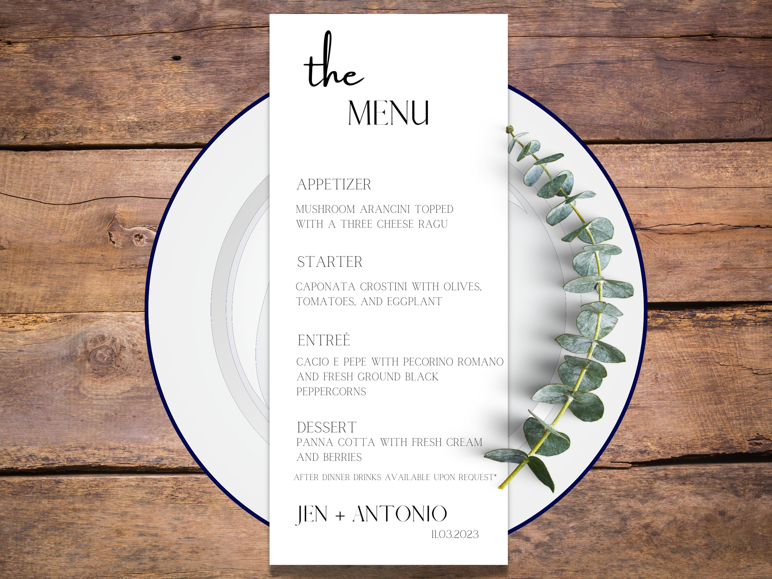 Minimalist Wedding Menu Template, Modern Elegant Design (digital Download)  - Etsy, image size:2700x2025