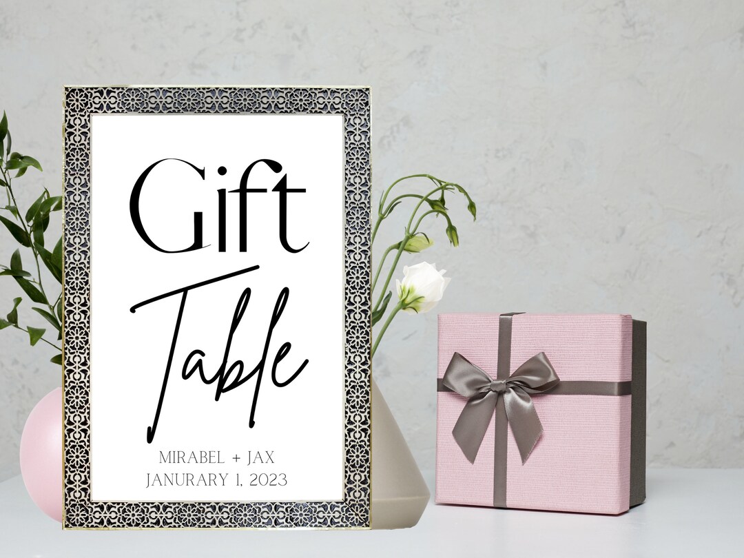 EDITABLE GIFT TABLE Template for Printing- Instant Download - Perfect ...