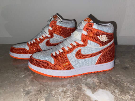 custom orange jordans