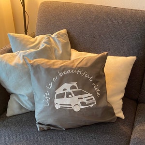 Campster cushion cover 40x 40 cm with personalized license plate