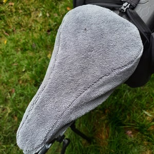 Couvre-selle d'été pour vélo en tissu éponge de bambou gris foncé image 2