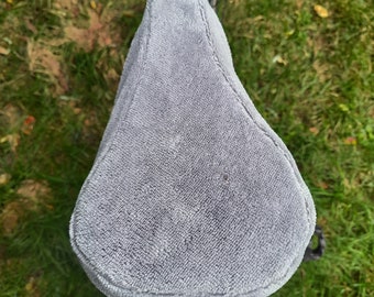 Couvre-selle d'été pour vélo en tissu éponge de bambou gris foncé