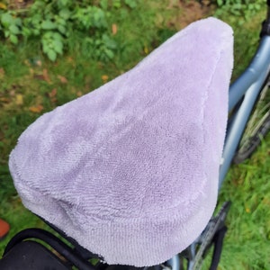 Couvre-selle d'été pour vélo en tissu éponge de bambou mauve image 2