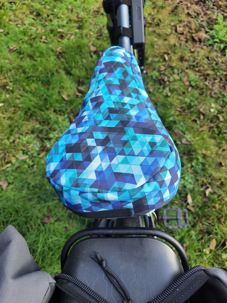 Manchons de vélo et couvre-selle chauds et imperméables tons bleus image 9