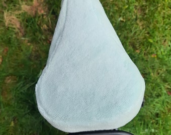 Couvre-selle d'été pour vélo en tissu éponge de bambou bleu ciel