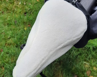 Couvre-selle d'été pour vélo en tissu éponge de bambou blanc