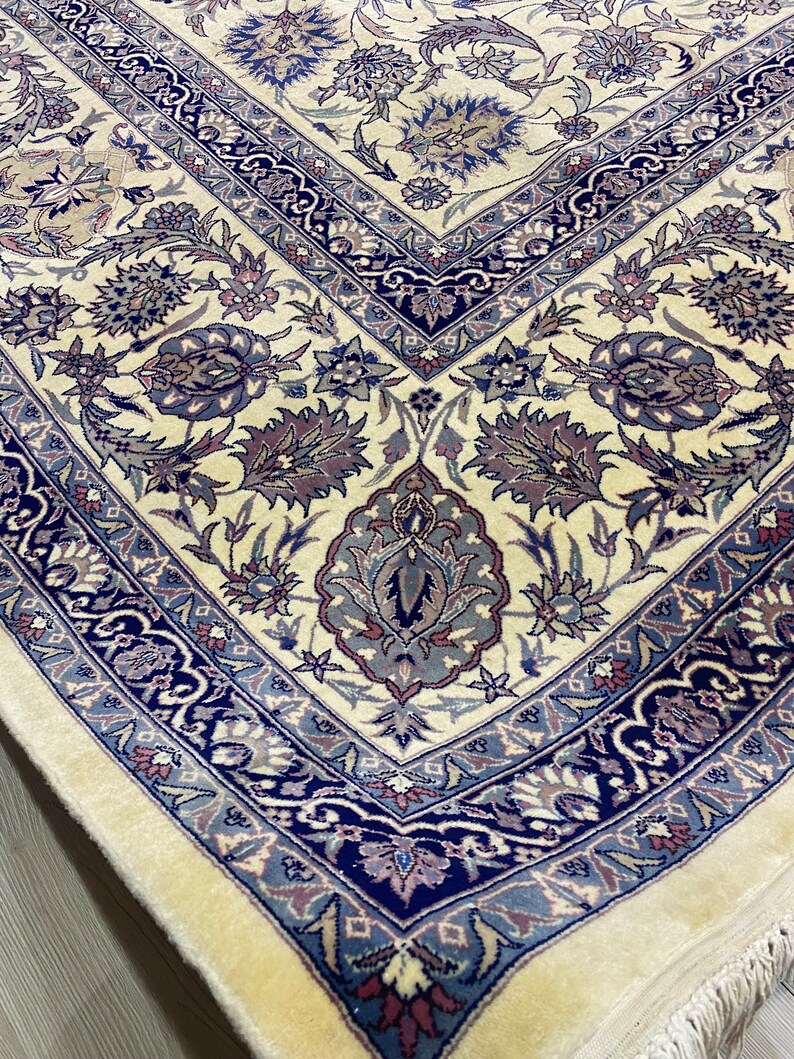 Palace Size Rug , Blue Persian Rug , İsfahan Rug , Oversize Persian