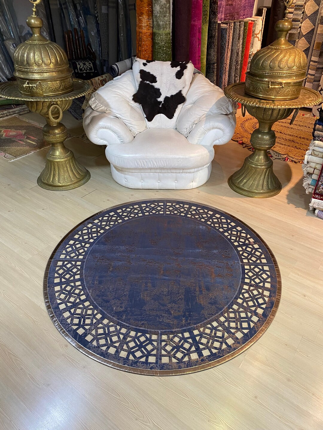 Blue Round Faux Leather 5x5 Round Rug Decorative Rug 5x5 Etsy blue-round-faux-leather-5x5-round-rug-decorative-rug-5x5-etsy