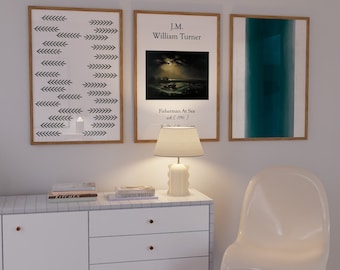 Conjunto imprimible de pinturas famosas de Turner: Galería de pared neutra (descarga digital)