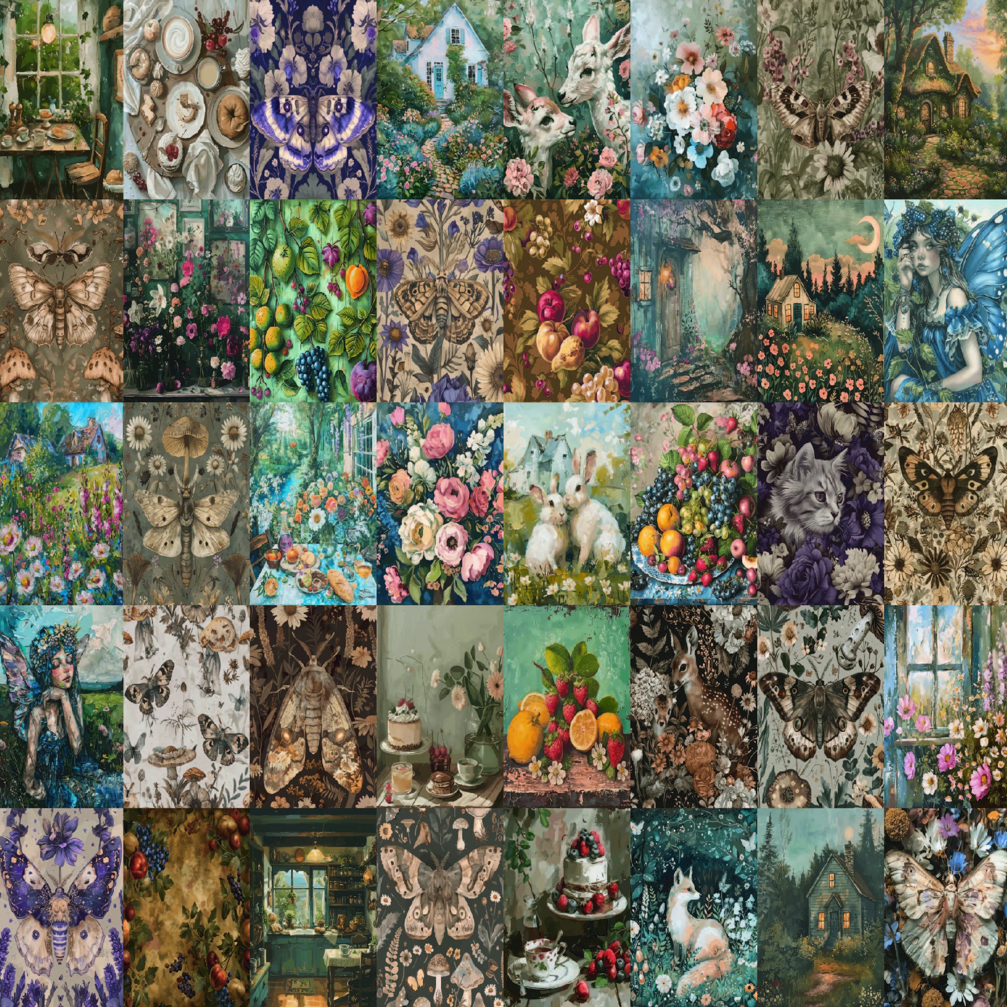 72PCS Cottagecore Aesthetic Wall Decor, Cottagecore Collage Kit ...