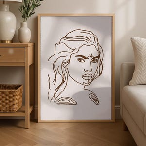 Kurdish Woman Portrait: Traditional Deq Tattoo Art (Digital Download