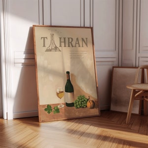 Arte Tahran, Impresión de portada de revista, Arte de pared beige, Arte de la casa vintage de İran, Cartel de moda, Decoración de la pared sobre el sofá, Impresión retro, Arte de pared trippy