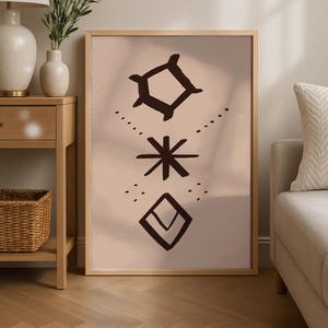 Kurdish Tattoo Sketch Art Print: Black and Beige Deq (Digital Download)