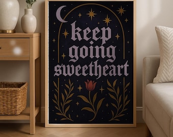 Gothic Princess Style Motivational Poster: Whimsigoth Moon & Stars Wall Art