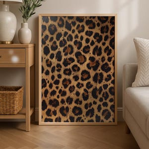 Leopard Print Poster: Preppy Bedroom Wall Art, Trendy Photography image 1