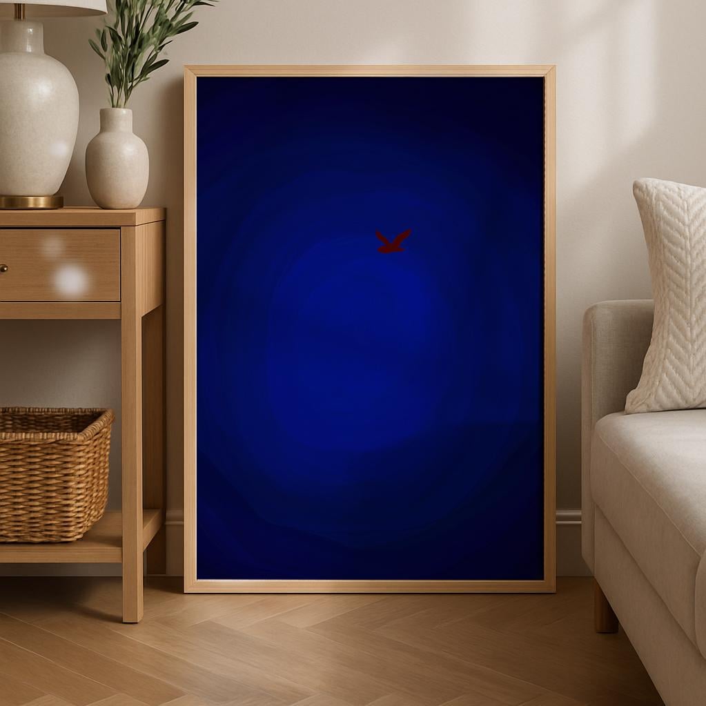 Blue and Red Abstract Art Print: Bold Modern Wall Decor (digital ...