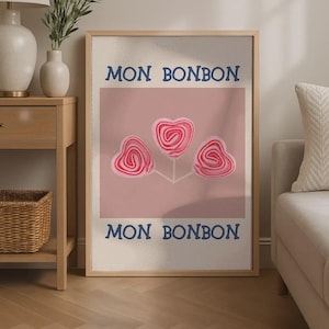 Candy Poster, Retro Wall Art, 70s Psychedelic Print, Funky Wall Decor, Bonbon Wall Art, Aesthetic Print, Trendy Wall Art, Vintage Decor