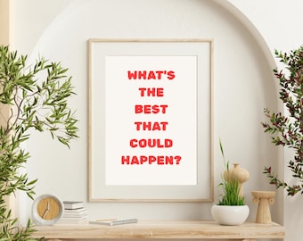 Red Typography Print: Uplifting Quote Poster (Digital Download)