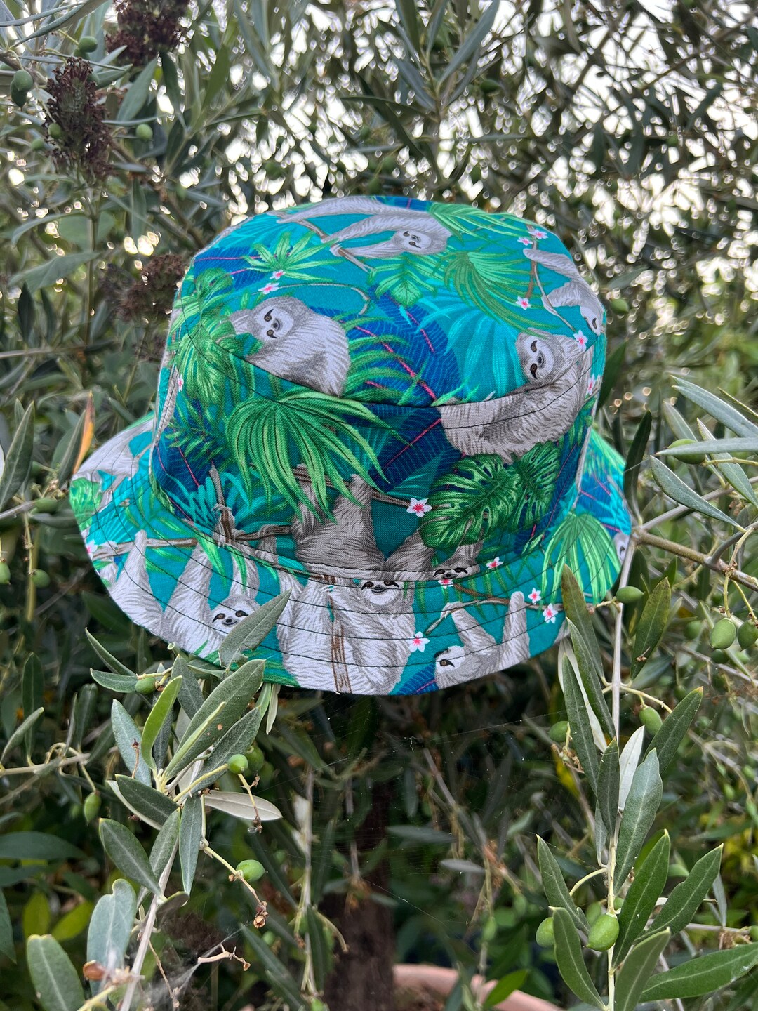 Sloth Bucket Hat, Jungle Reversible Hat, Festival Hat, Jungle Hat ...