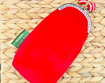 Vintage style clasp glasses case, velvet glasses case, velvet red glasses case, red glasses case, personalised glasses case