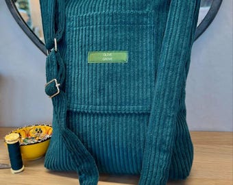 Corduroy Crossbody Bag: Adjustable Shoulder Messenger Bag