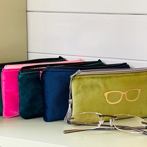 Velvet Zipped Glasses Case: Handmade Padded Eyeglass Holder