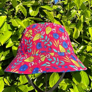 Floral Bucket Hat, Cotton Festival Hat, Floral Hat, Bucket Hat, Floral Sun Hat, Wild Dreams Cornflower, Available in 3 sizes