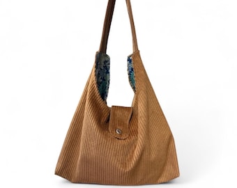 Corduroy Slouch Bag: Lined Hobo Bag